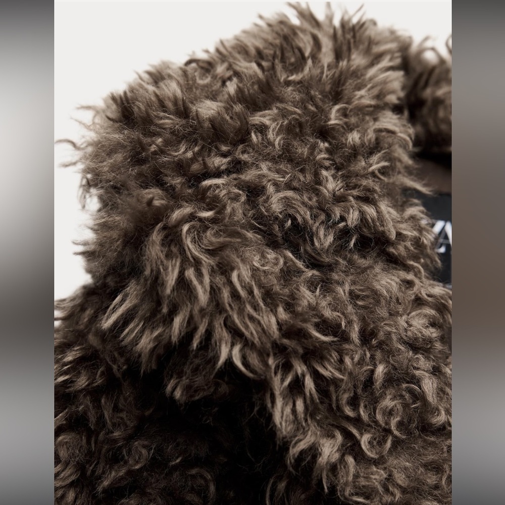 New ZARA ZW Collection Faux Fur Short Coat - Picture 11 of 16